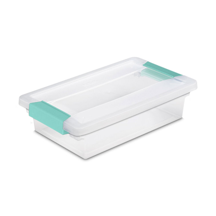 tote box plastic storage 6 pack bin organizer stackable container lid sterilite