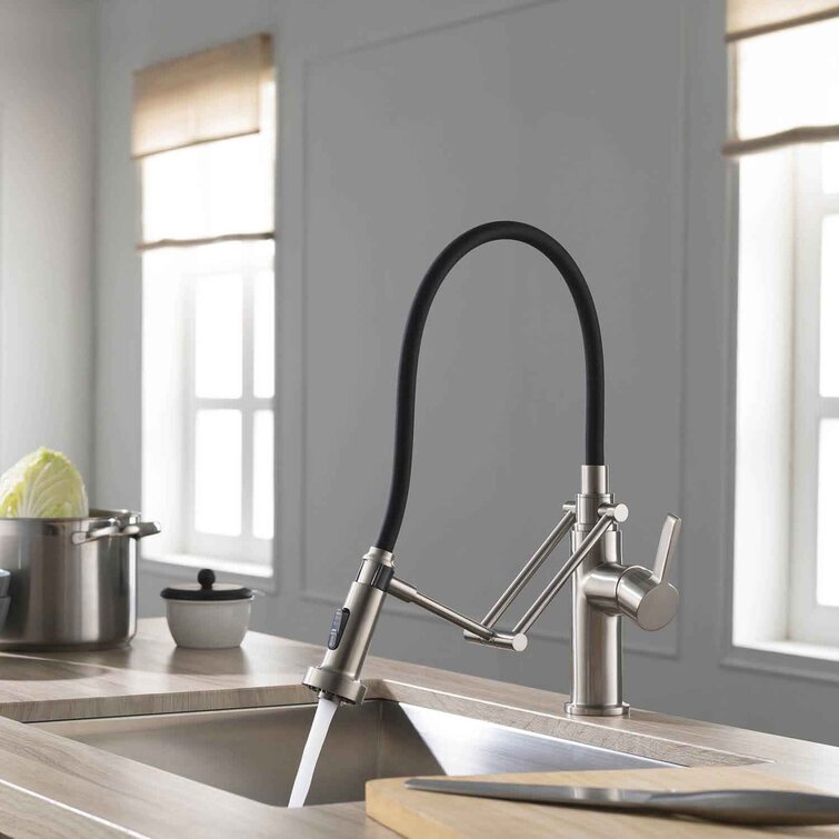 KIBI USA Engel Single Handle Pull Down Kitchen Faucet | Wayfair.ca