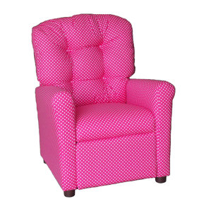 Pink Dottie Kids Recliner by Brazil Furniture