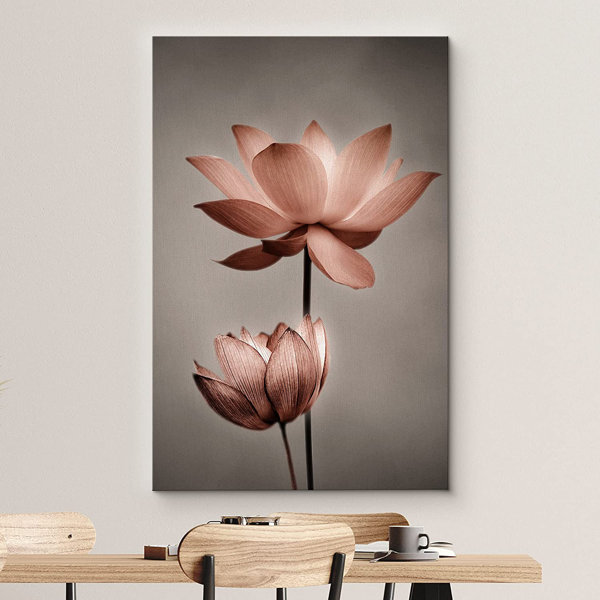 Framed Canvas Floral Modern Wall Art Picture Prints Dazzling White Lotus Flower 