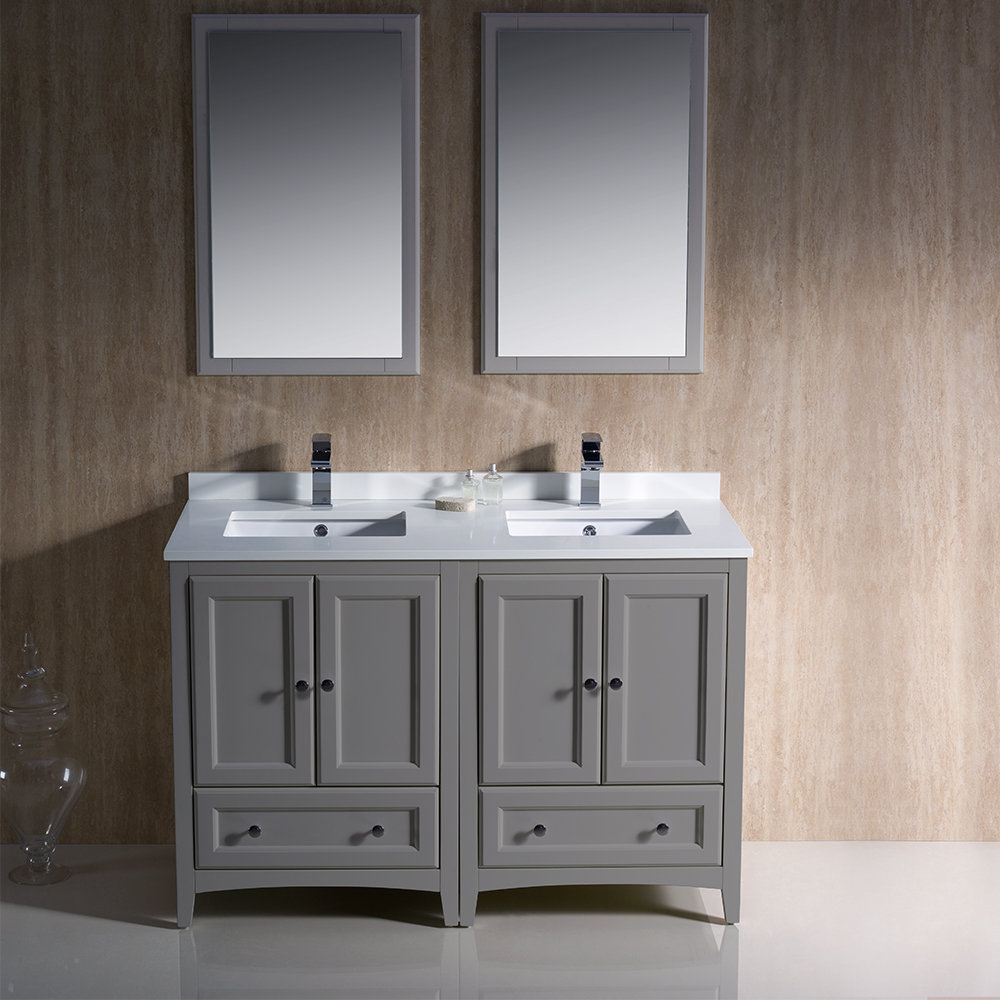 Fresca Oxford 48 Double Bathroom Vanity Set With Mirror Reviews Wayfair