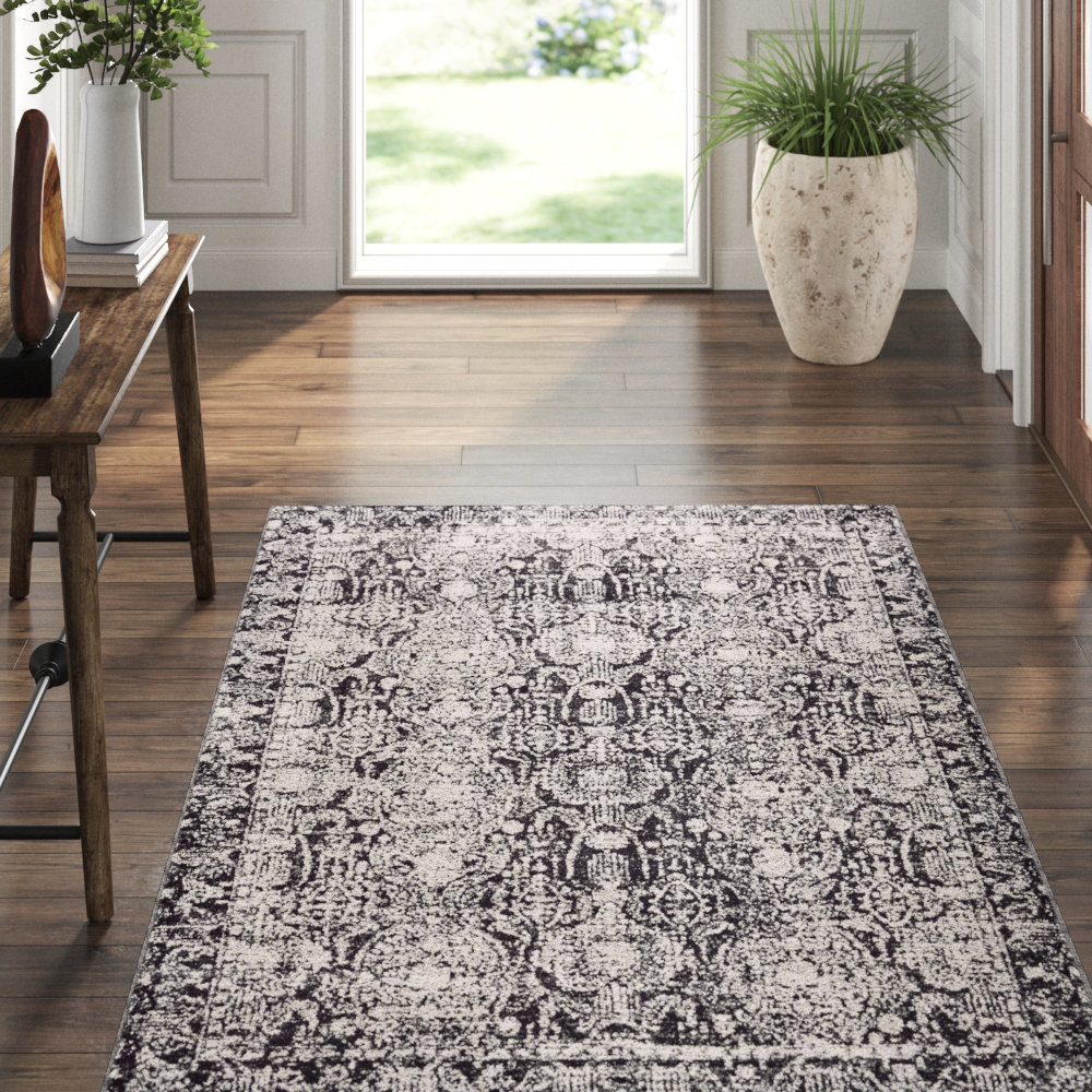 Williston Forge Corry Abstract Charcoal Gray Area Rug Reviews Wayfair