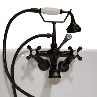 Clawfoot Wall Mount Tub Faucet With Hand Held Shower Cambridge