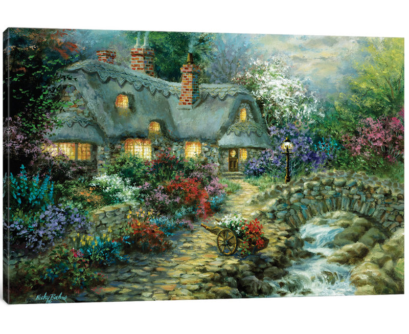 East Urban Home Country Cottage Painting Print On Canvas Wayfair