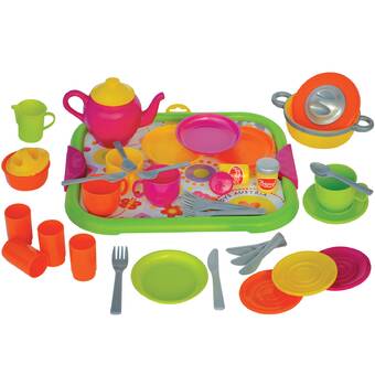 Educational Insights Dishes Set Play Tea Dish Kids Pretend Toy Kitchen Childs