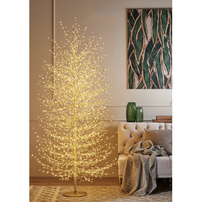 Birch Tree with Warm White LED Lights