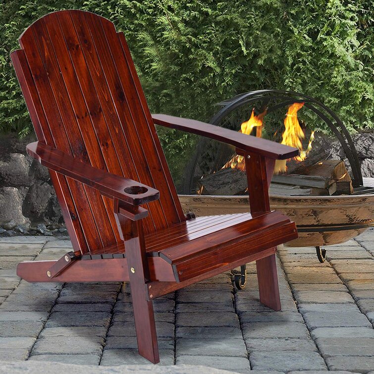 Adirondack Chair Solid Wood Outdoor Patio Durable Lounge Deck Garden Furniture 