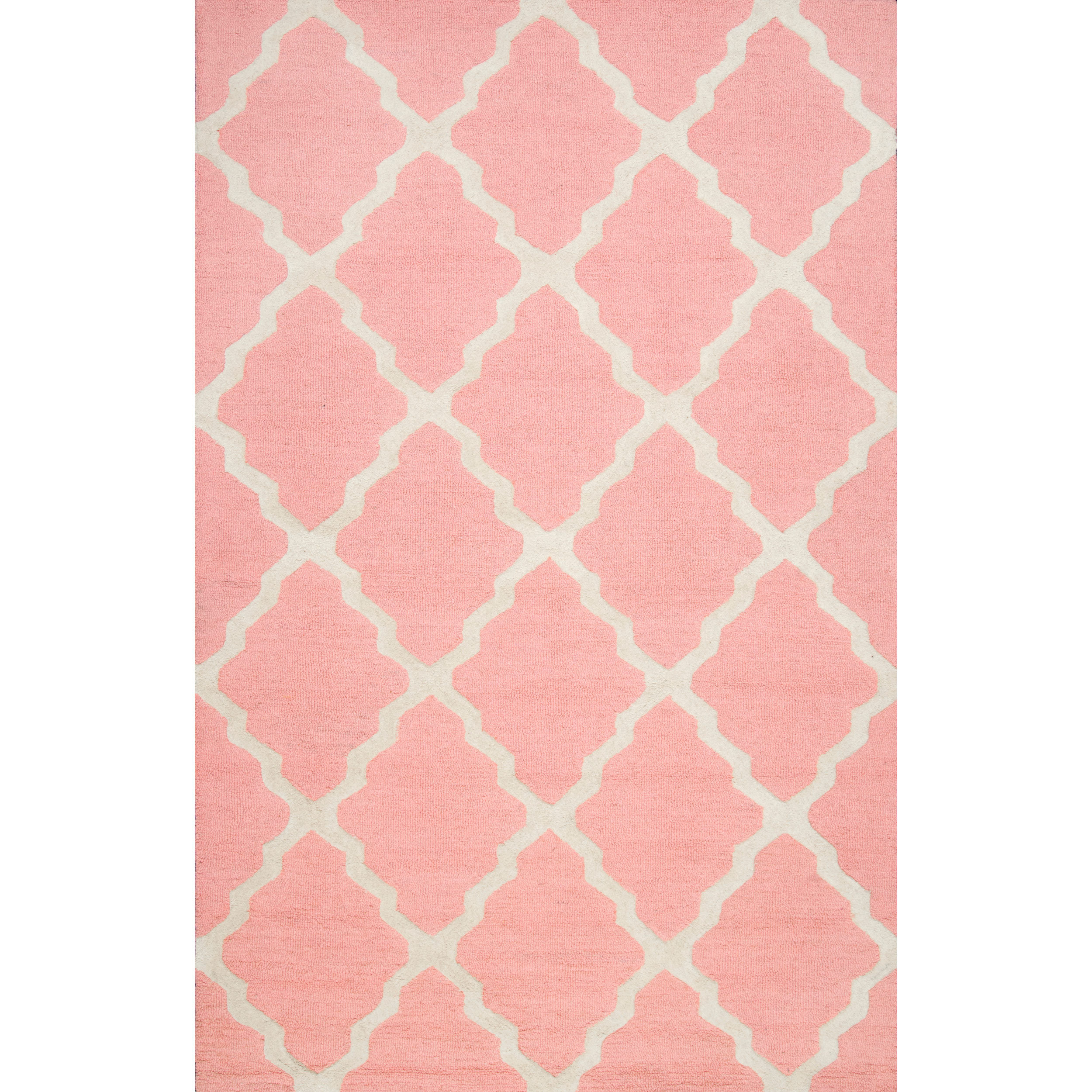 House of Hampton® Daedra Handmade Looped/Hooked Wool Baby Pink Rug