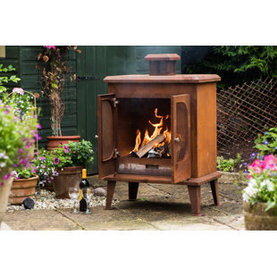 Outdoor Fireplaces You Ll Love Wayfair Co Uk Rustic Steel Wood Burning Outdoor Fireplace