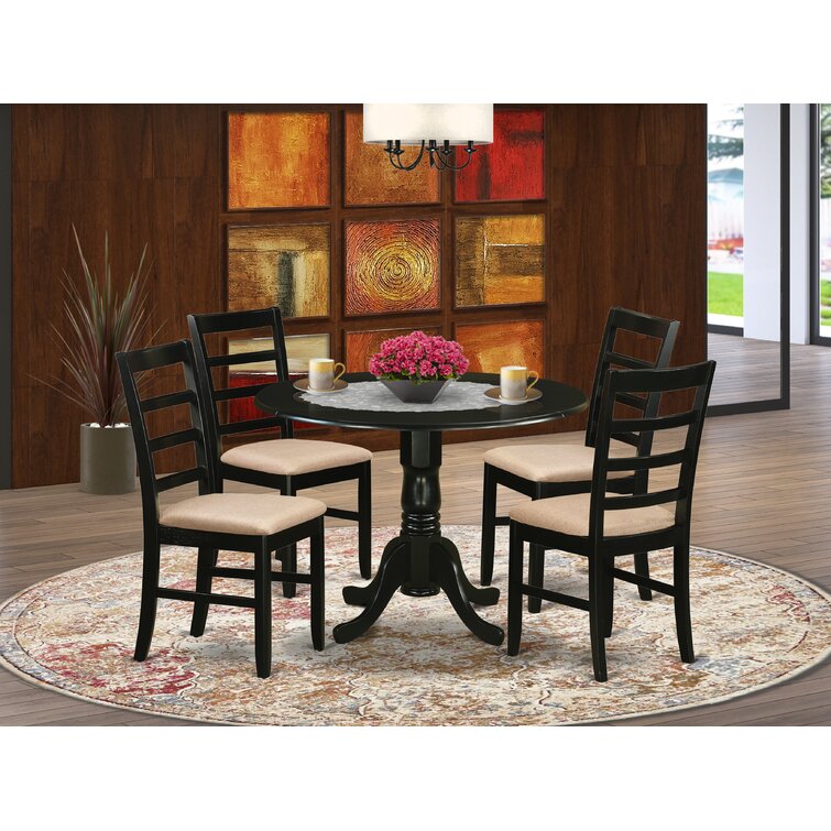 Charlton Home® Sosa Drop Leaf Solid Wood Dining Set 