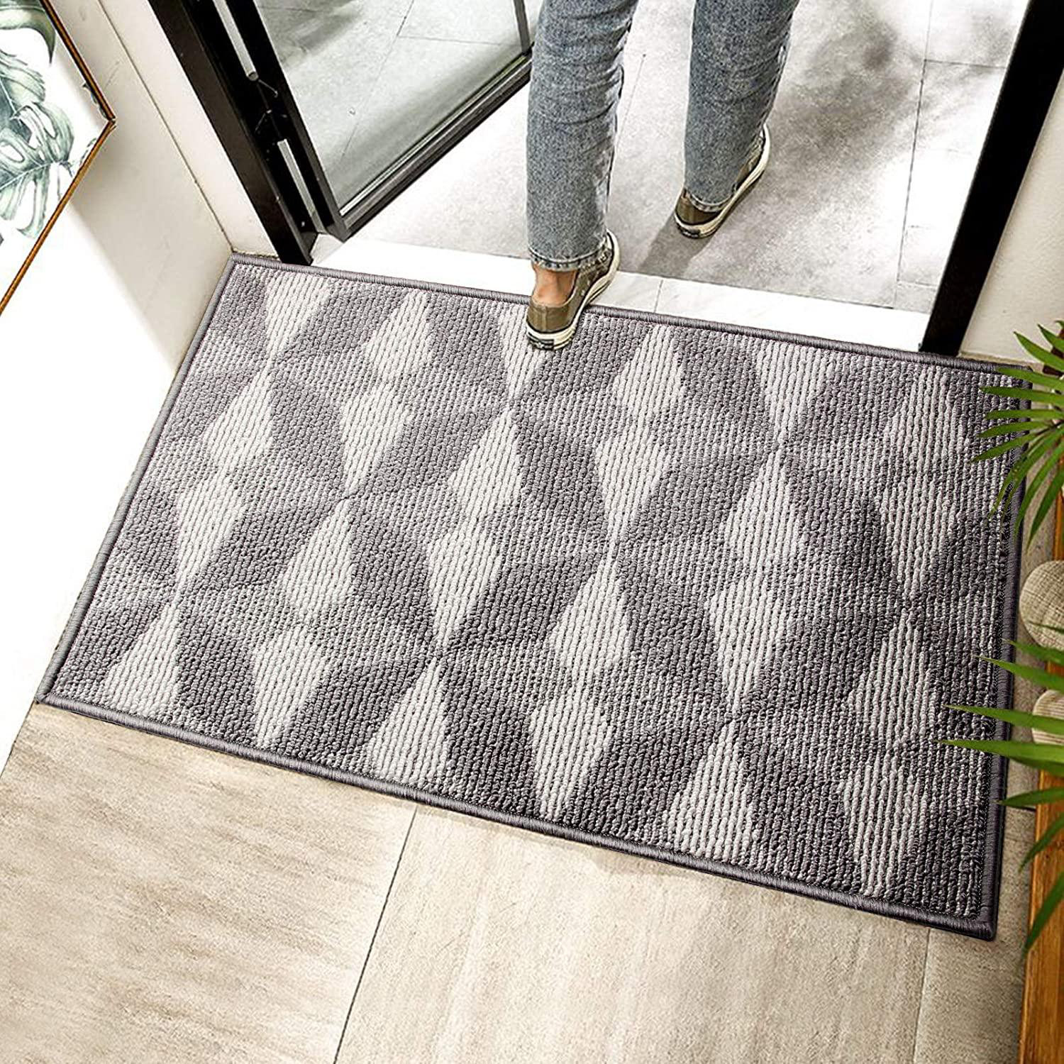 Outdoor Welcome Mats for Front Door Home Entrance Door Mats for Outside Entry Durable Doormats Rubber Rugs for Back Door Entry Garage Patio High Traffic Areas Shoe Rugs 