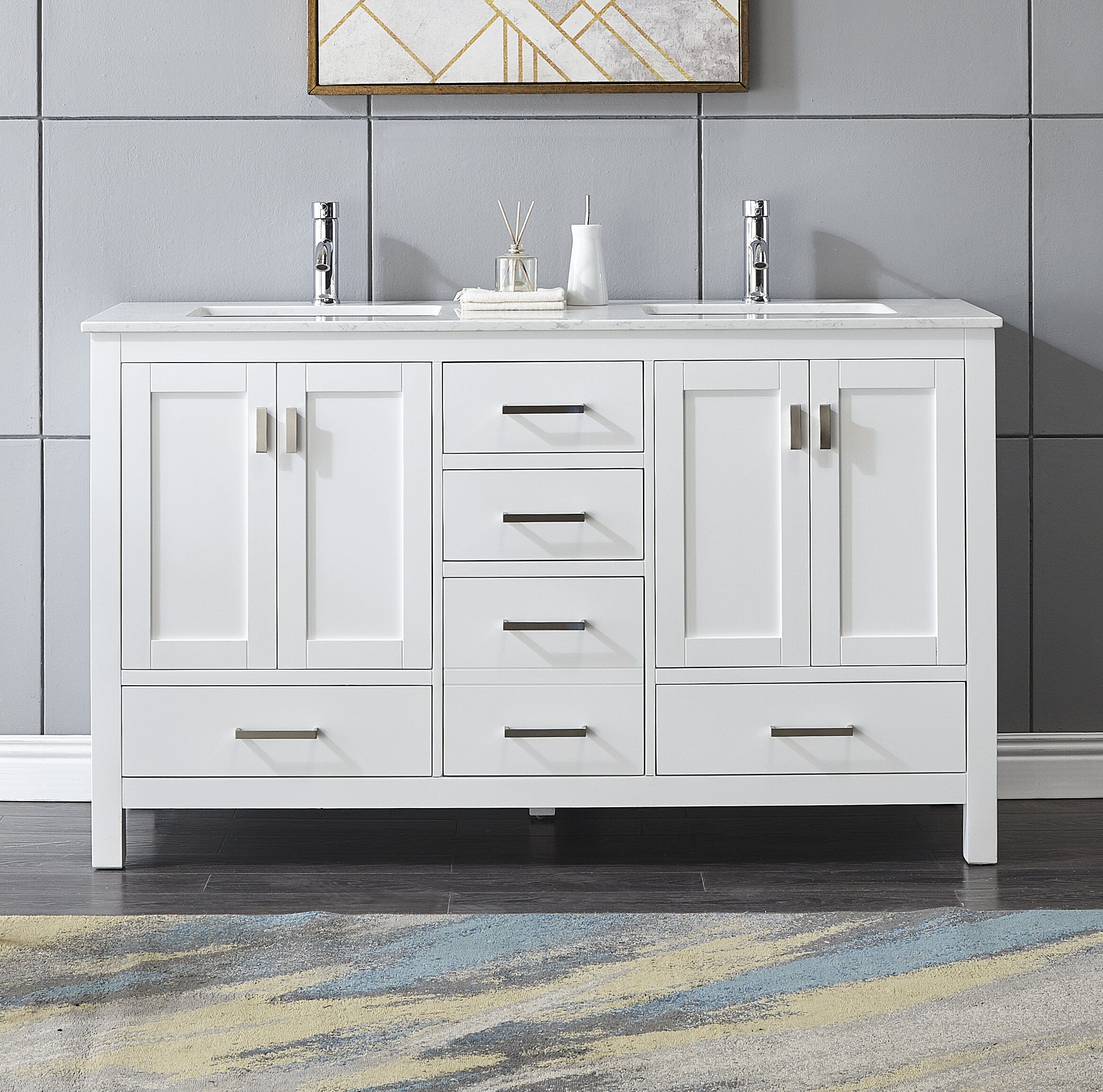 Ebern Designs Haelf 60 Double Bathroom Vanity Set Wayfair