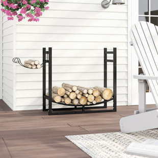 Indoor Firewood Storage Wayfair Cali Firewood Log Rack With Kindling Holder