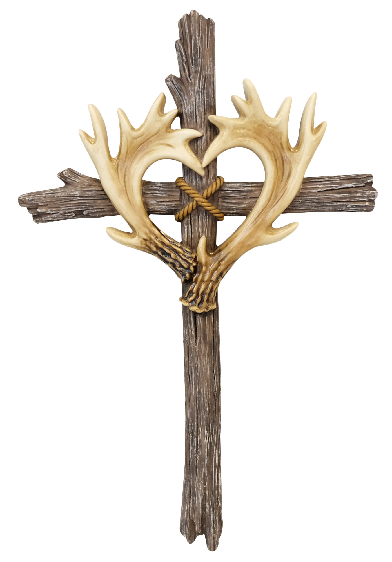 Millwood Pines Polyresin Faux Wood Sticks Antler Heart Hanging Wall