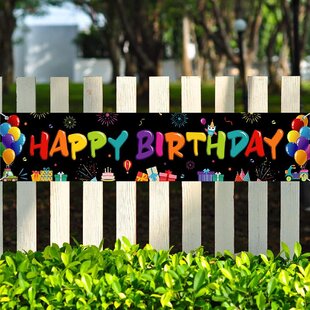 White Happy Birthday Yard Sign Large 70.8 x 15.7 Birthday Party Decorations Yard Sign Birthday Party Outdoor & Indoor Hanging Banner Party Supplies Happy Birthday Yard Banner 