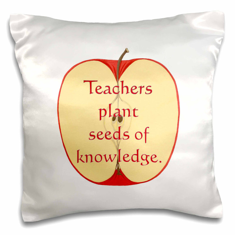 Personalised Teachers Day themed Plants seeds of Knowledge Throw Pillow Linen Square Cushion with Insert.