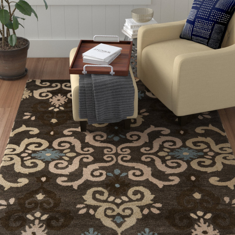 Winston Porter Matthews Hand Tufted Wool Cotton Blue Beige Area Rug Wayfair
