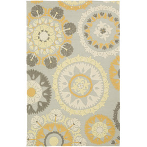 Cottingham Hand-Hooked Beige/Gold Indoor/Outdoor Area Rug