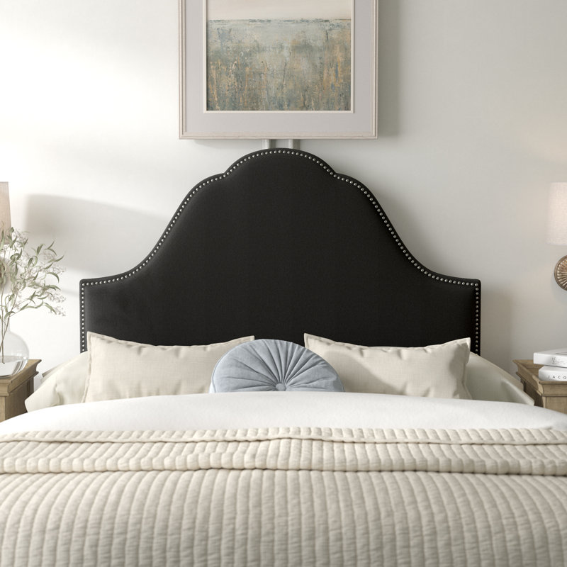 Kelly Clarkson Home Arpeggio Nail Button Arch Upholstered Panel Headboard Reviews Wayfair