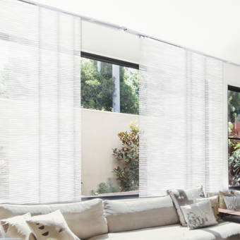 Orren Ellis Deluxe Adjule Sliding Room Darkening White Gray