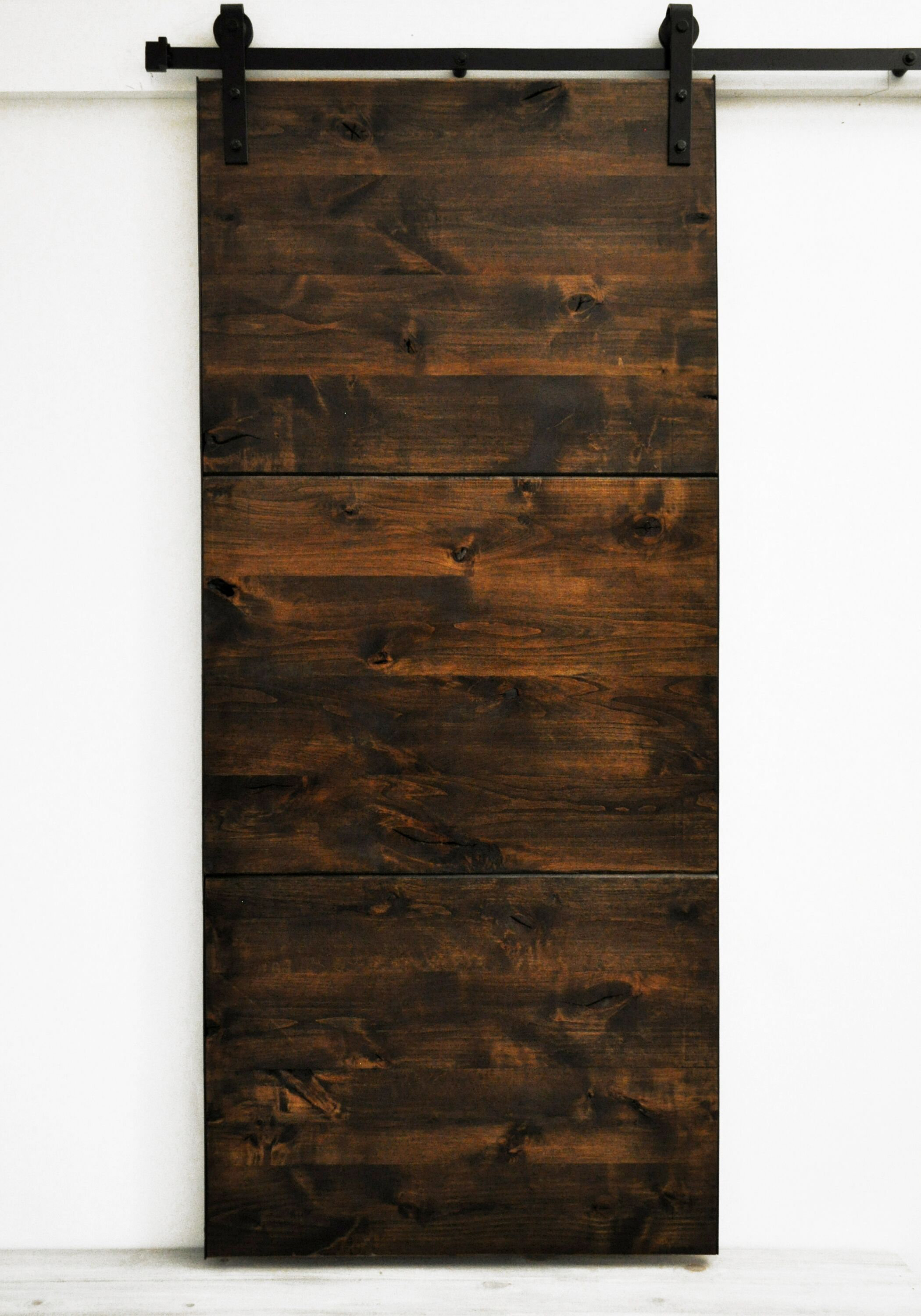 Dogberry Collections Flush Wood Finish Modern Slab Barn Door