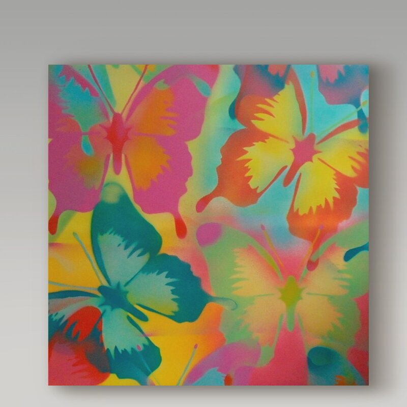 Butterfly wall art - Butterflies by Abstract Graffiti - Graphic Art on Canvas