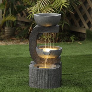 Bamboo Accents Water Feature Fountain Rocking Pump Water Wheel Modern Decoration 
