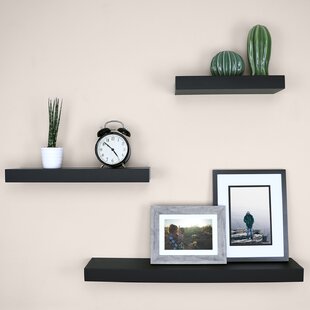 3 Pack Decorative Wall Shelves Black Color Mounting Hardware Included 