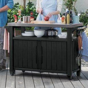 keter outdoor portable entertainment kitchen storage and food station