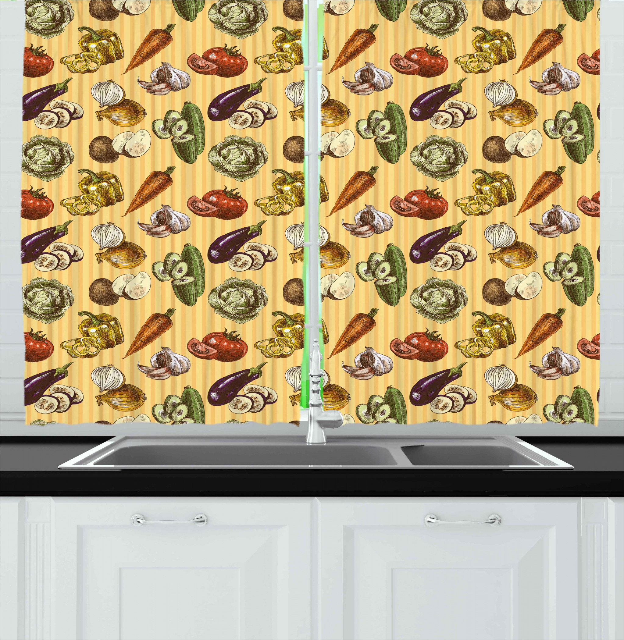 East Urban Home Colorful Kitchen Curtain Wayfair