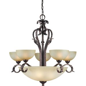 9-Light Shaded Chandelier