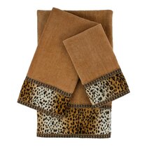 wild animal theme hand made accent Details about   Cheetah brown hand towel 