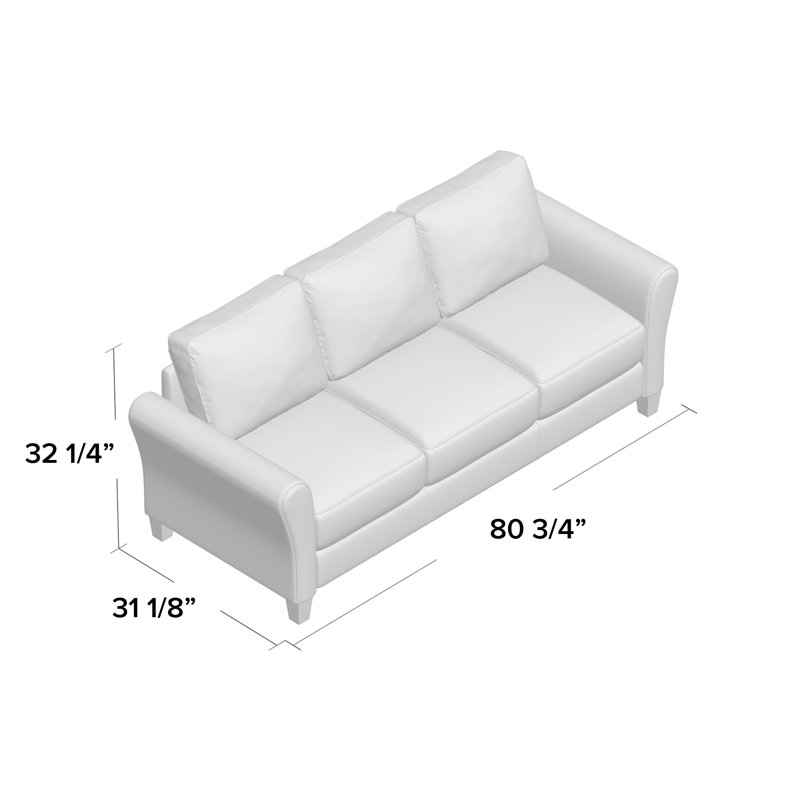 Andover Mills Celestia Microfiber Microsuede 78 75 Flared Arm