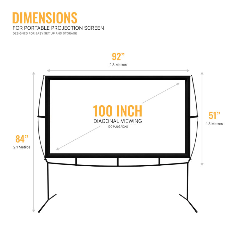 Khomogear White Portable Folding Frame Projector Screen Reviews Wayfair