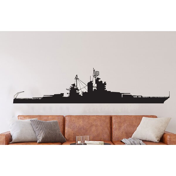 Longshore Tides US Battleship Ship Silhouette Vinyl Wall Decal | Wayfair