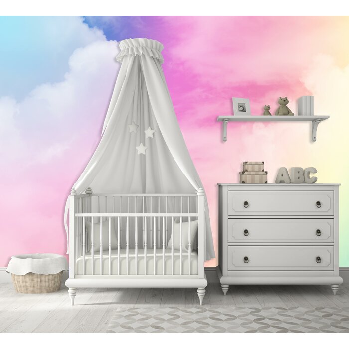 Lafayette Removable Nursery Cloud Pastel Colored 3 92 L X 75 W Peel And Stick Wallpaper Roll