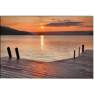 Lake Sunset in New York' Photo Graphic Print on Canvas