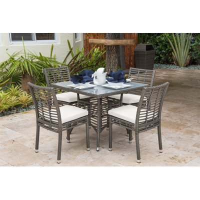 5 Piece Dining Set With Sunbrella Cushions Panama Jack Outdoor