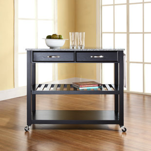 Granite Kitchen Islands Carts You Ll Love Wayfair Hedon Kitchen Island With Granite Top