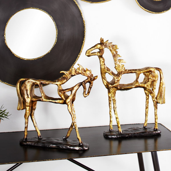 RARE LIFE-LIKE BRONZE COLLECTION HANDCRAFTED CARVED OLD HORSE STATUE DECORATION