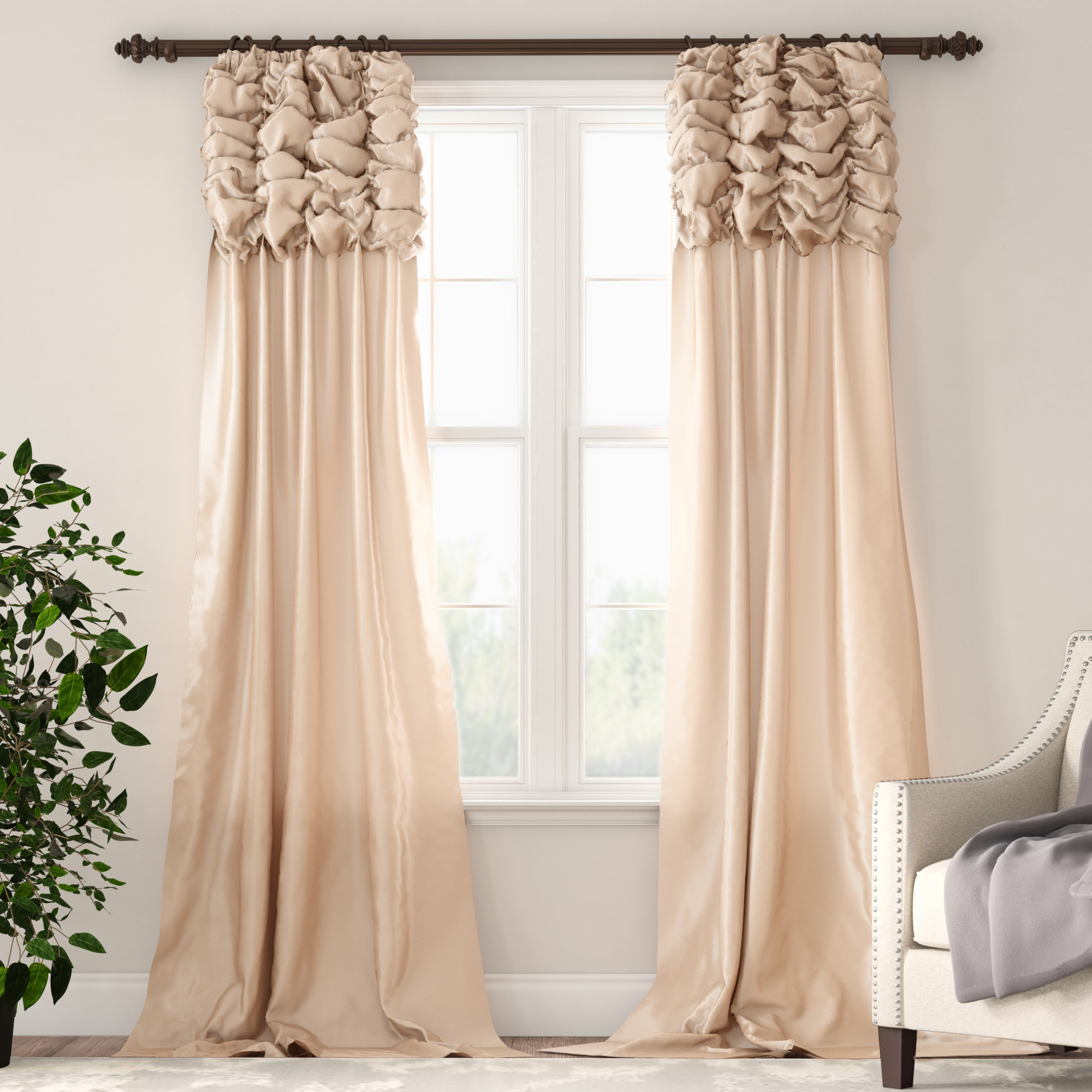 Astoria Grand Hallman Ruched Room Darkening Rod Pocket Single
