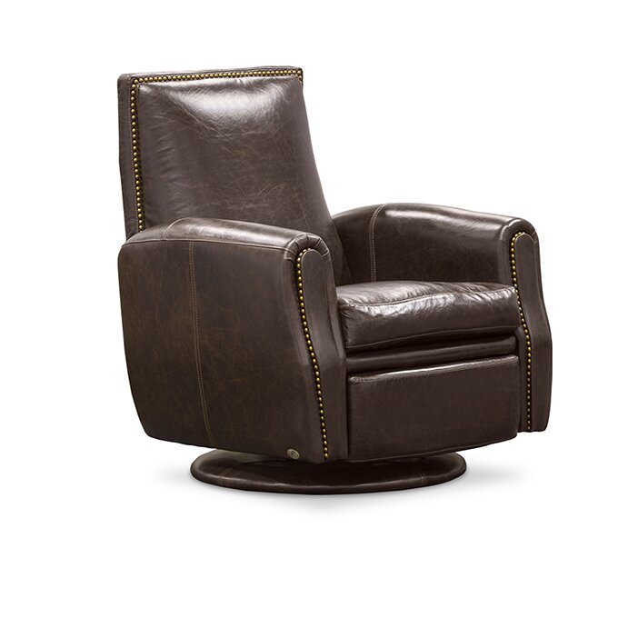 Fornirama Leather Power Swivel Recliner | Wayfair