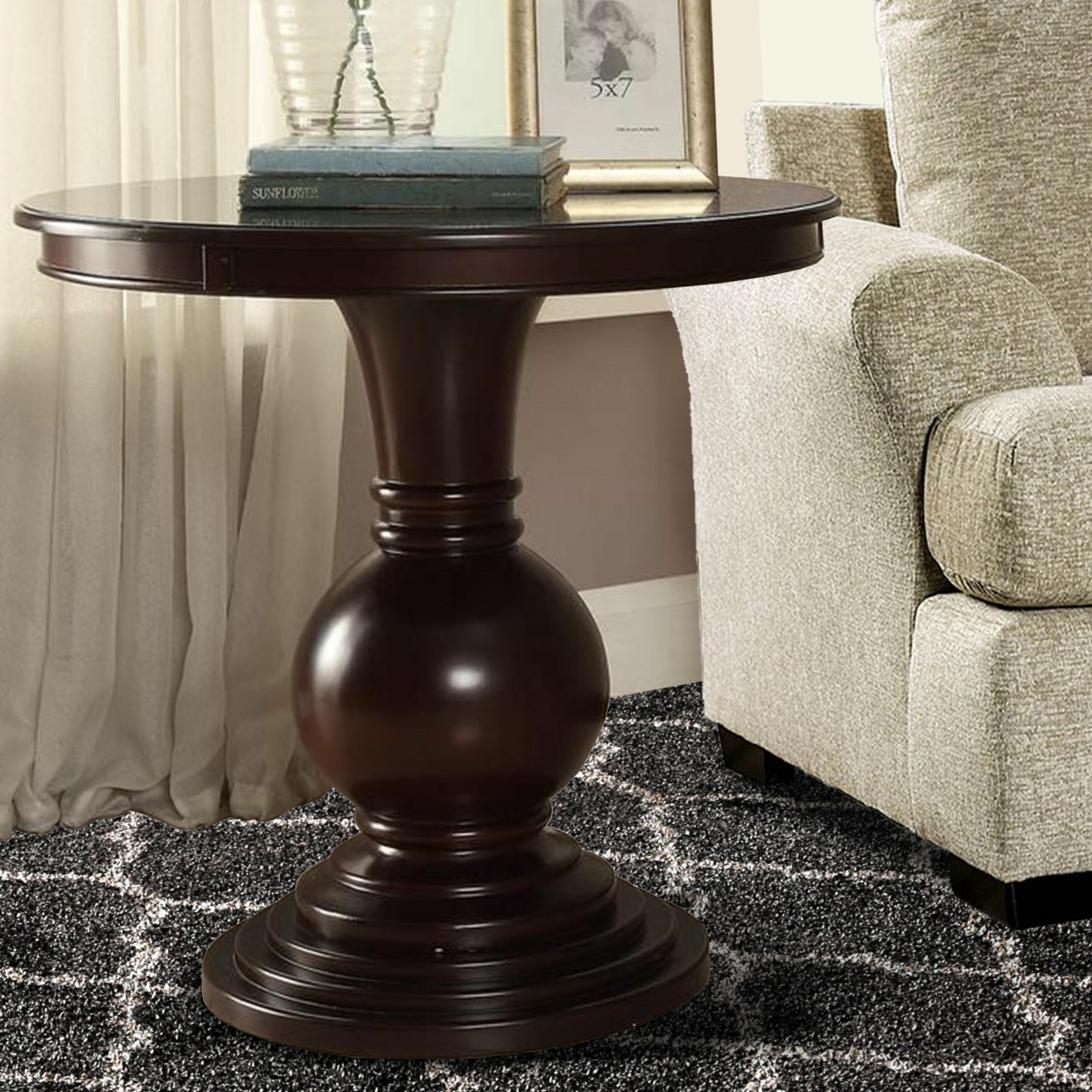 tall round pedestal accent table