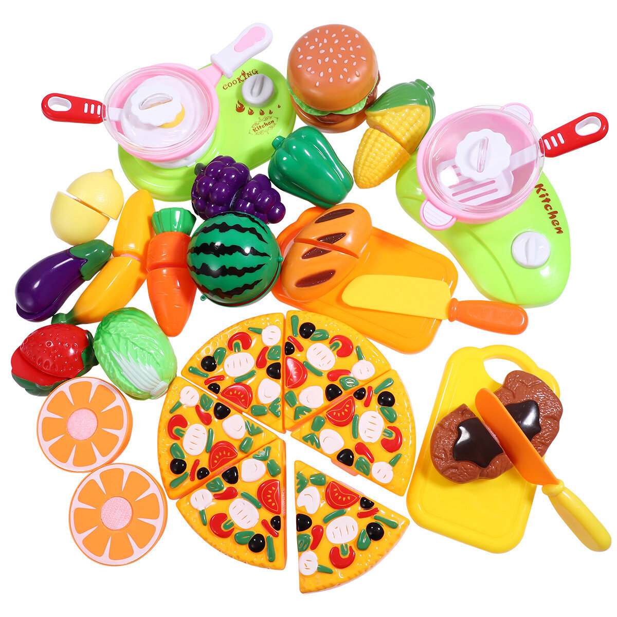 25PCS Play Toy Food Set Kids Pretend Play Grocery Childrens Educational Toys