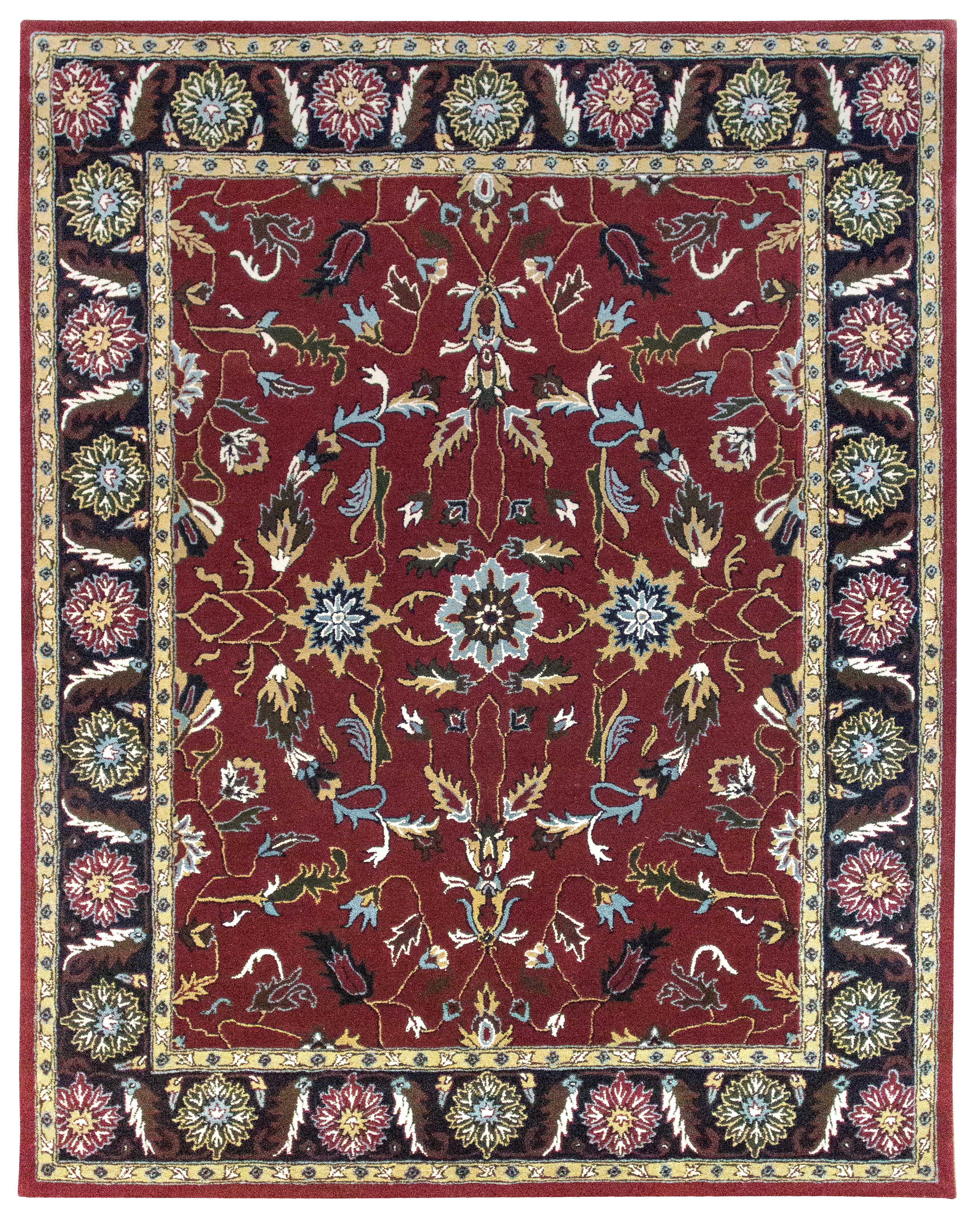 World Menagerie Collision Oriental Handmade Tufted Wool Red Black Area Rug Wayfair