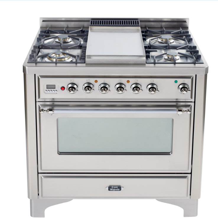 Ilve Majestic 36 3 55 Cu Ft Freestanding Gas Range With Griddle