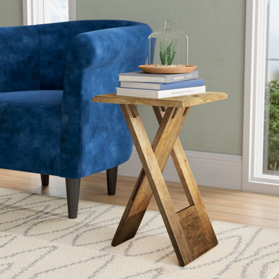 Mcallister Solid Wood Cross Legs End Table