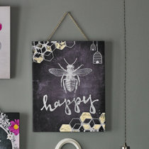 Bee Happy Wall Art Wayfair Add your own flowers to the vases or display them on their own. bee happy wall art wayfair