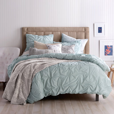 House Of Hampton Warwickshire Check Smocked Comforter Set Size