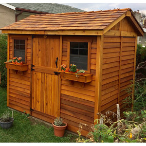 Cabana 9 ft. 9 in. W x 7 ft. 5 in. D Wooden Storage Shed